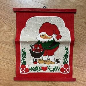 Swedish Festive Red and Green Holiday Wall Hanging